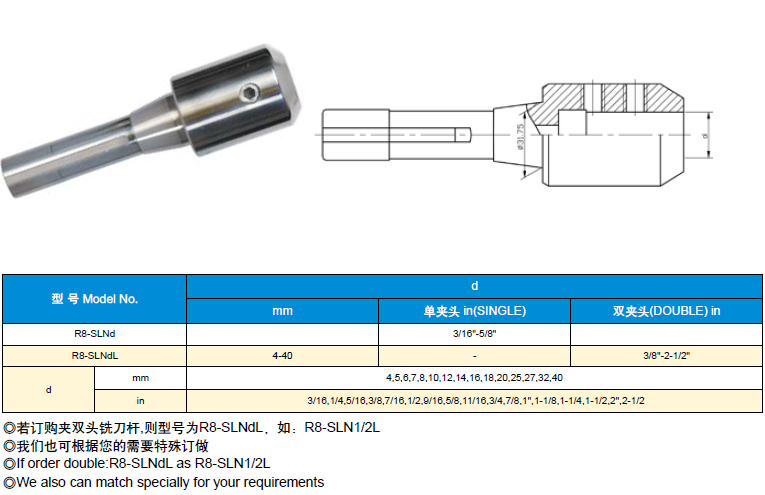 R8 END MILL ADAPTERS